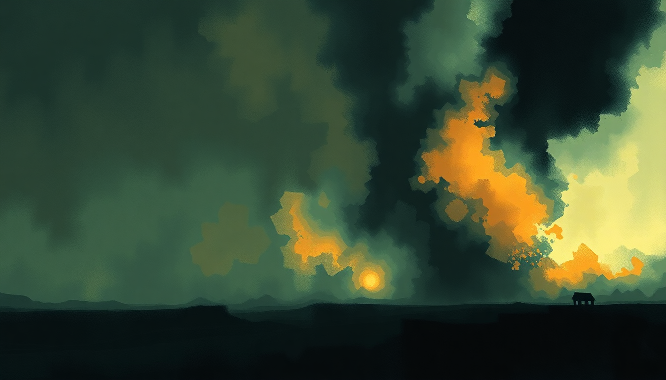 Fan-driven abstract illustration evoking the emotional arc of Cochise by Audioslave