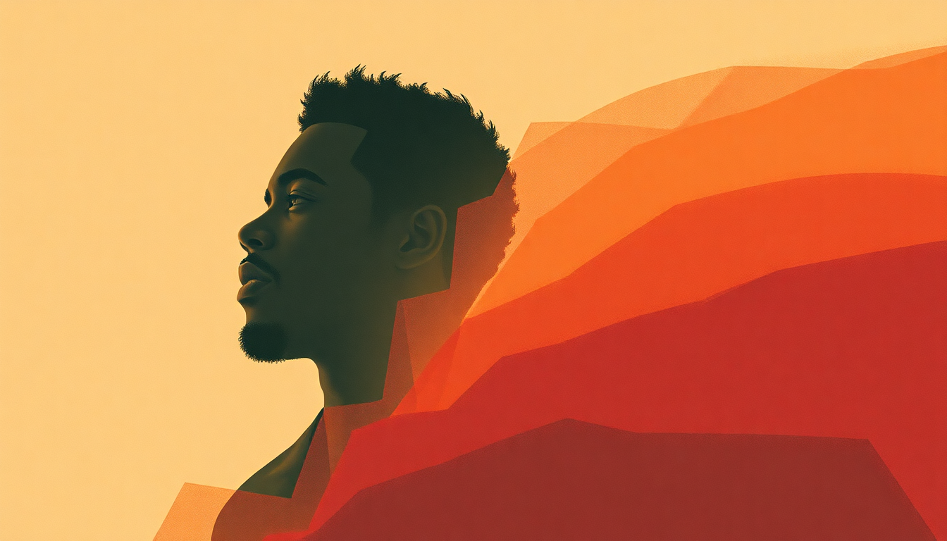 Fan-driven abstract illustration evoking the emotional arc of Cole World by J. Cole