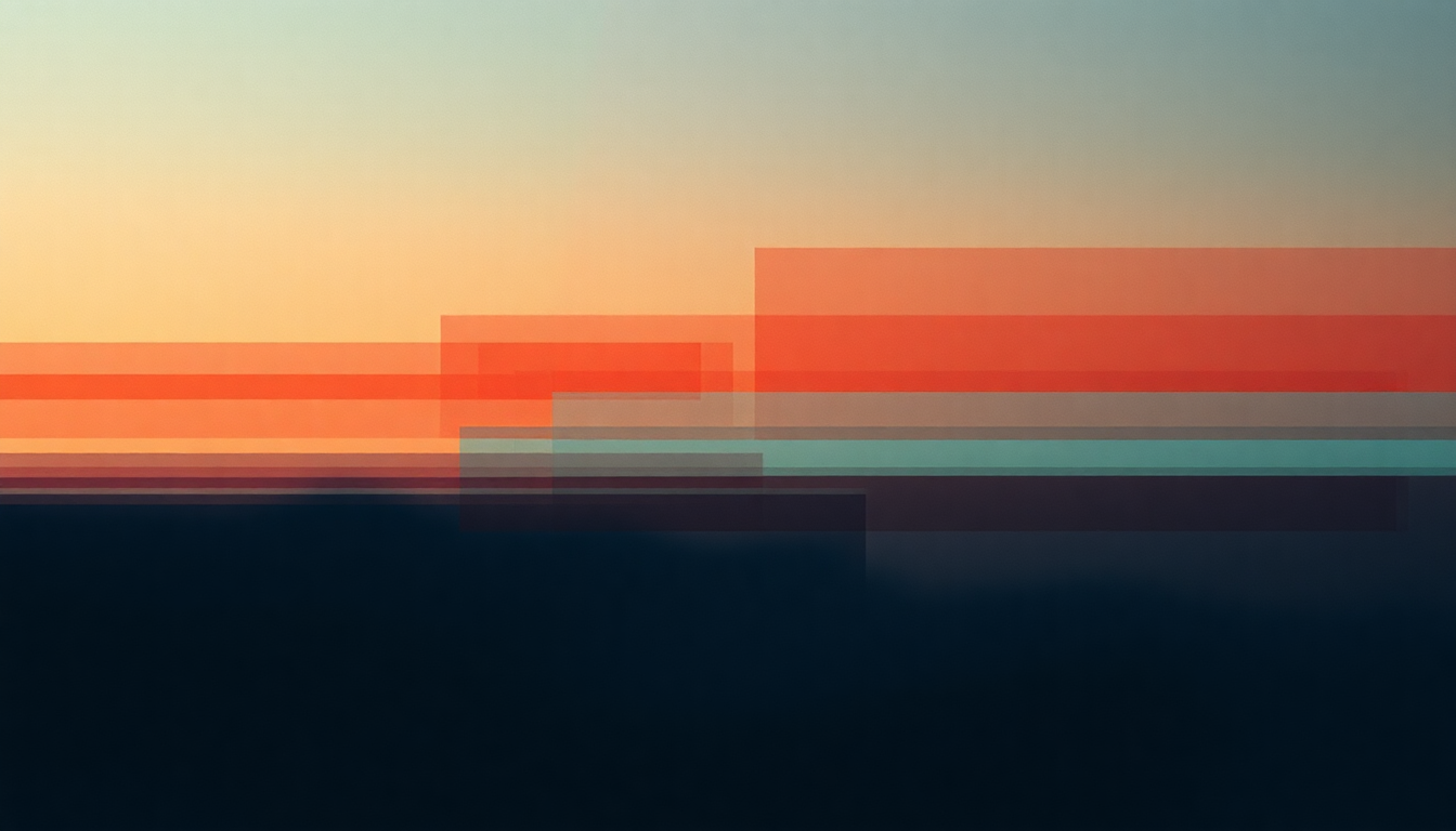 Fan-driven abstract illustration evoking the emotional arc of Color Bars by Elliott Smith