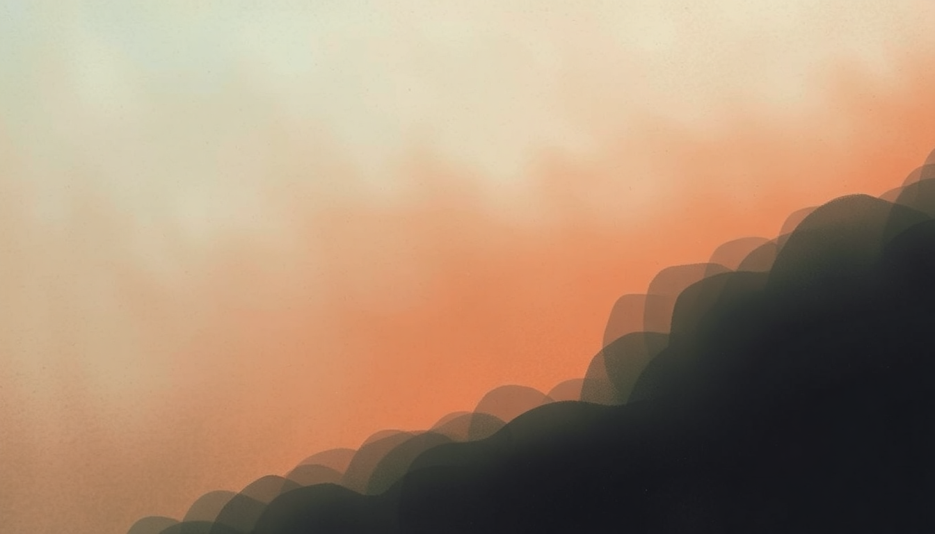 Fan-driven abstract illustration evoking the emotional arc of Come in Alone by My Bloody Valentine