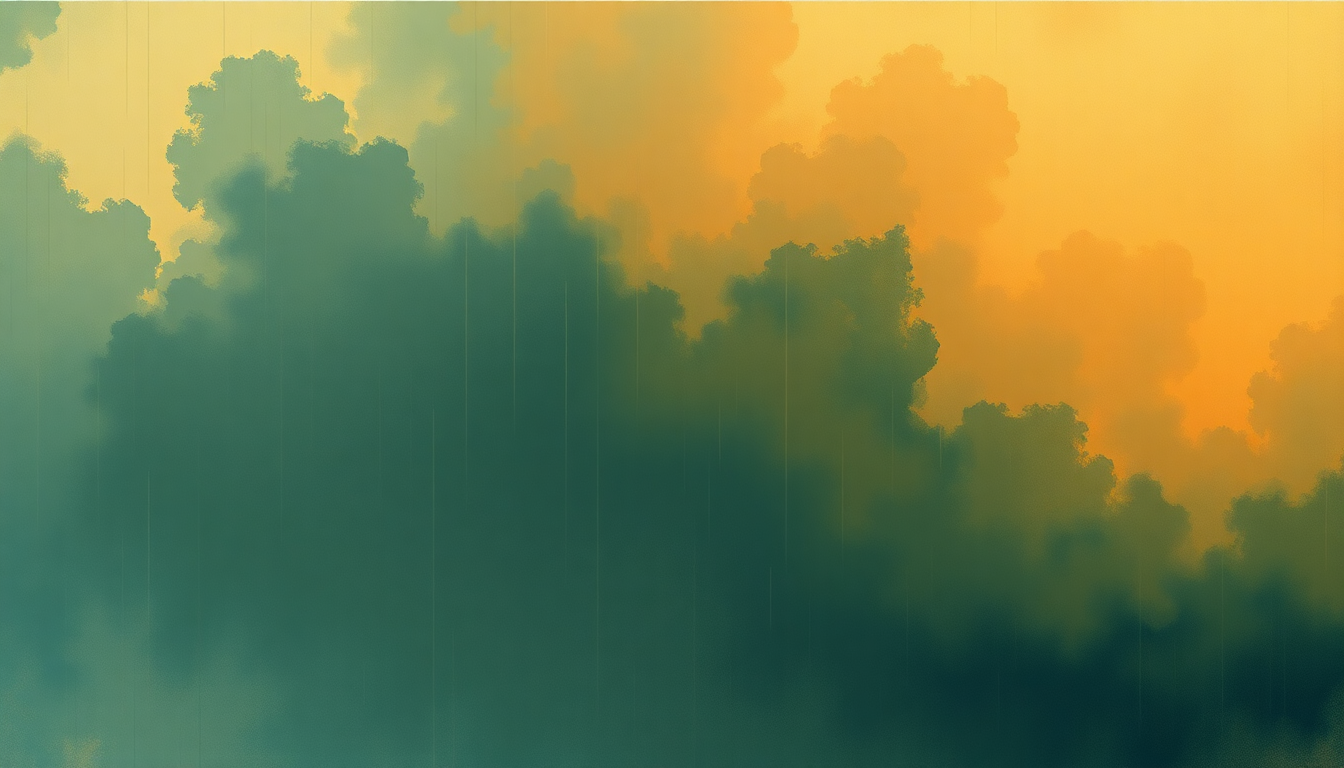 Fan-driven abstract illustration evoking the emotional arc of Come Rain or Come Shine by Ray Charles