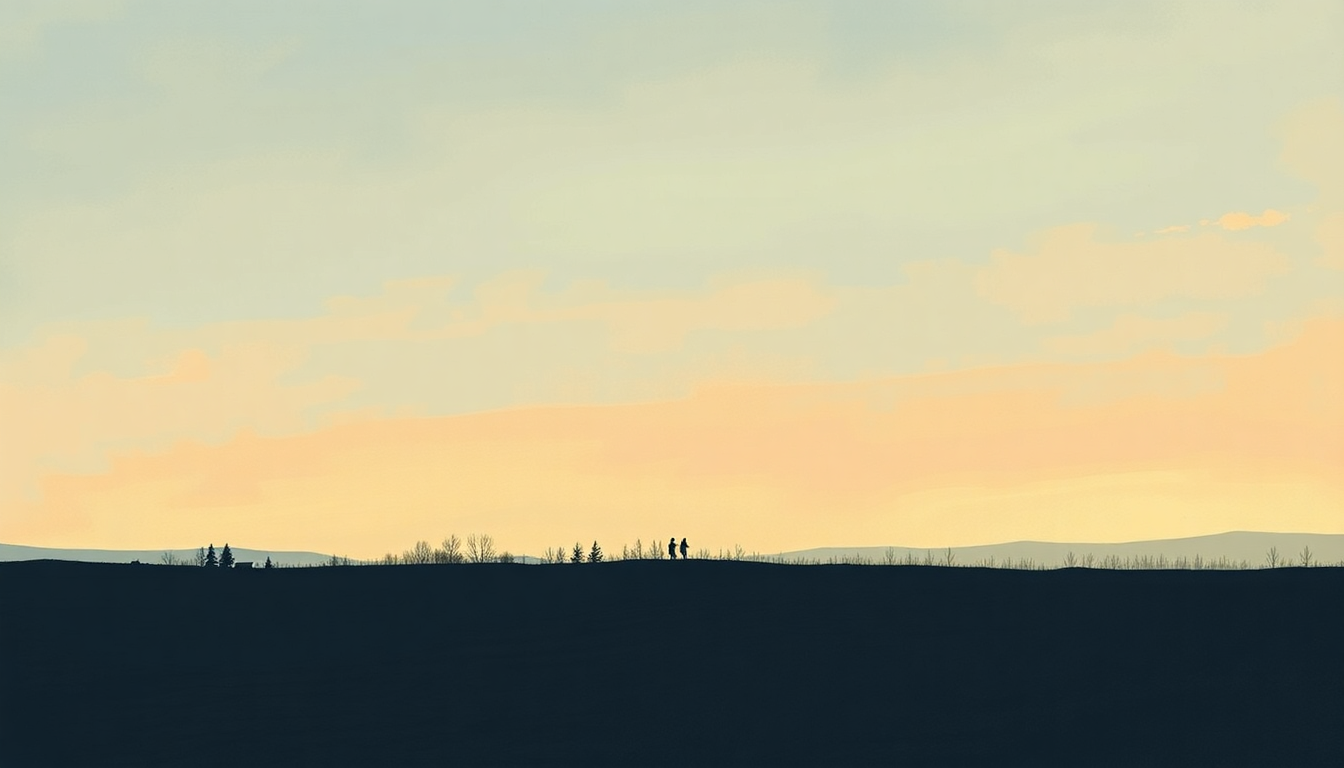 Fan-driven abstract illustration evoking the emotional arc of Common Sense by John Prine
