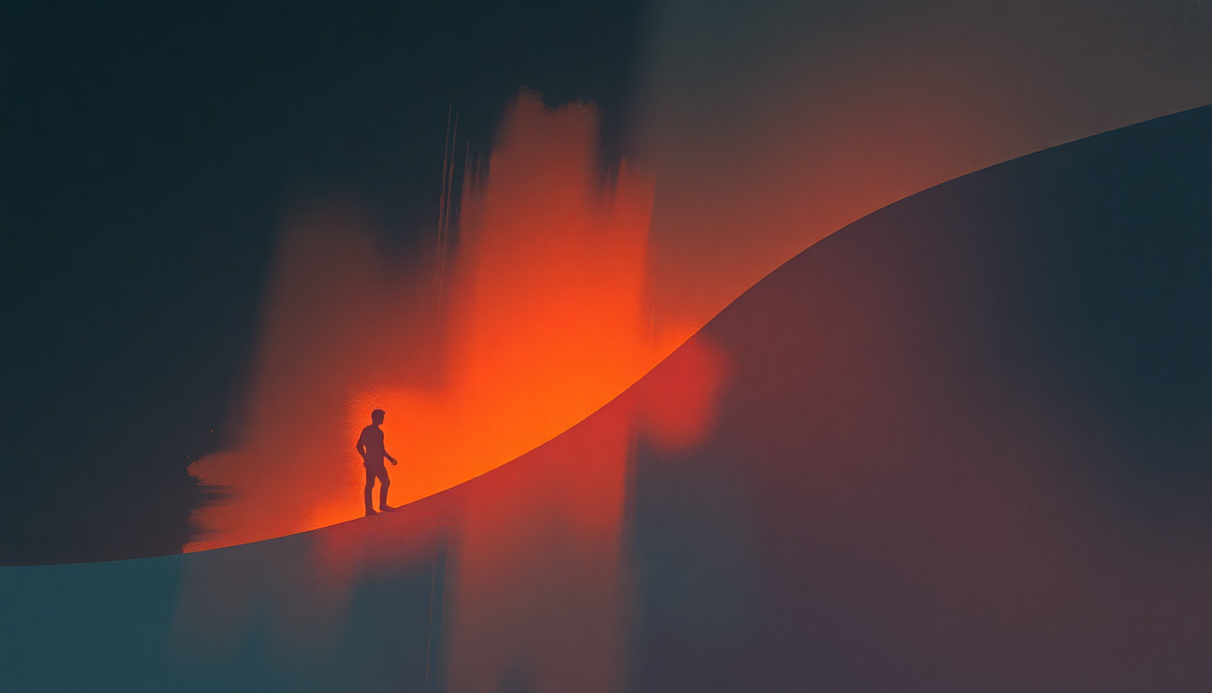 Fan-driven abstract illustration evoking the emotional arc of Communication by Bobby Womack