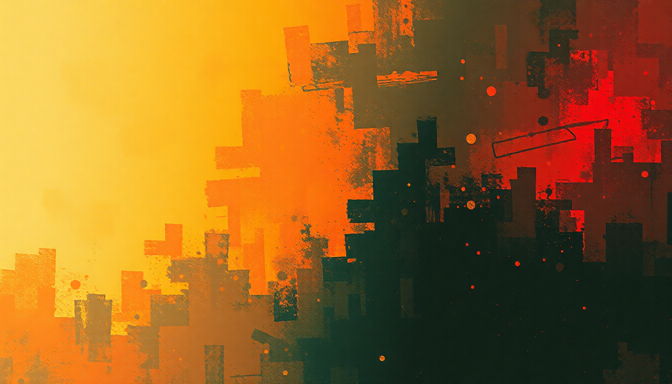 Fan-driven abstract illustration evoking the emotional arc of Communication Breakdown by Led Zeppelin