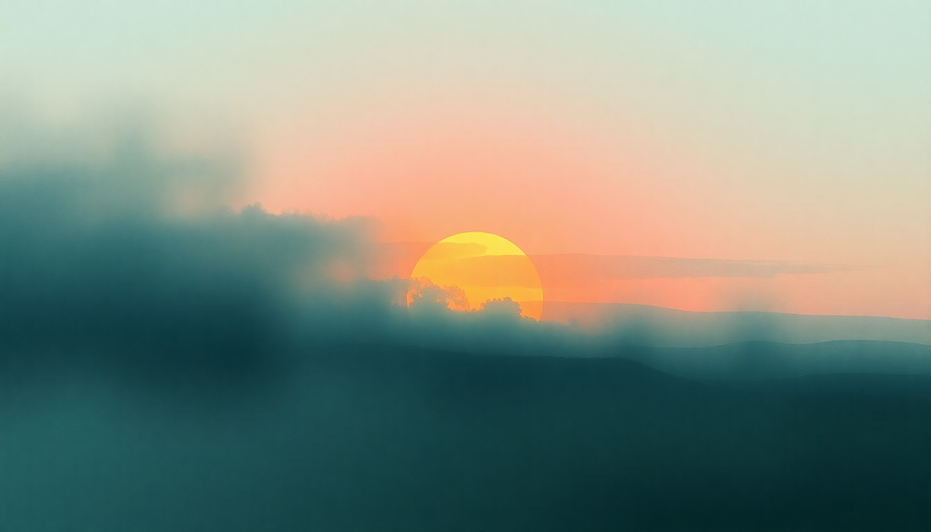 Fan-driven abstract illustration evoking the emotional arc of Concerning the UFO Sighting Near Highland, Illinois by Sufjan Stevens
