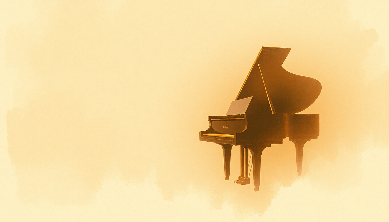 Fan-driven abstract illustration evoking the emotional arc of Piano Concerto No. 2 in F minor, Op. 21: 2. Larghetto by Frédéric Chopin