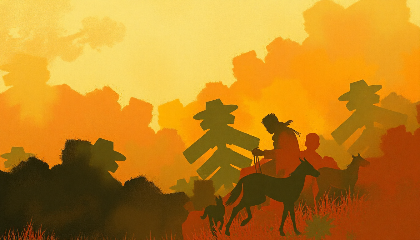 Fan-driven abstract illustration evoking the emotional arc of Confusion by Fela Kuti