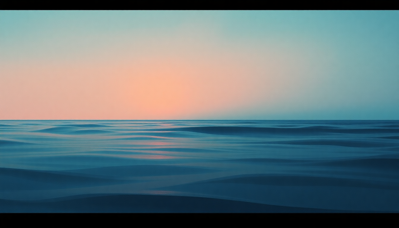 Fan-driven abstract illustration evoking the emotional arc of Cool Water by Talking Heads