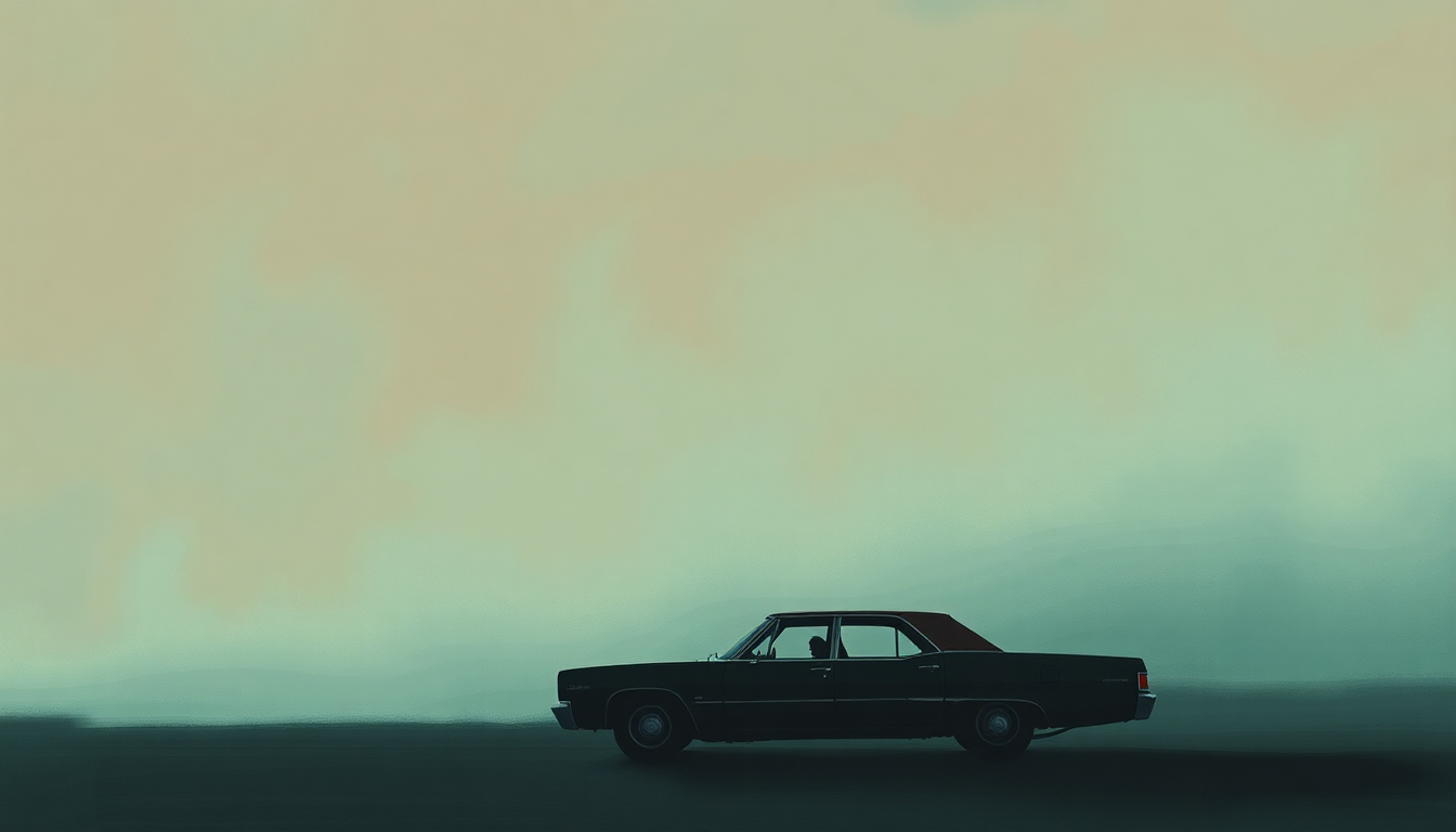 Fan-driven abstract illustration evoking the emotional arc of Cop Car by Mitski