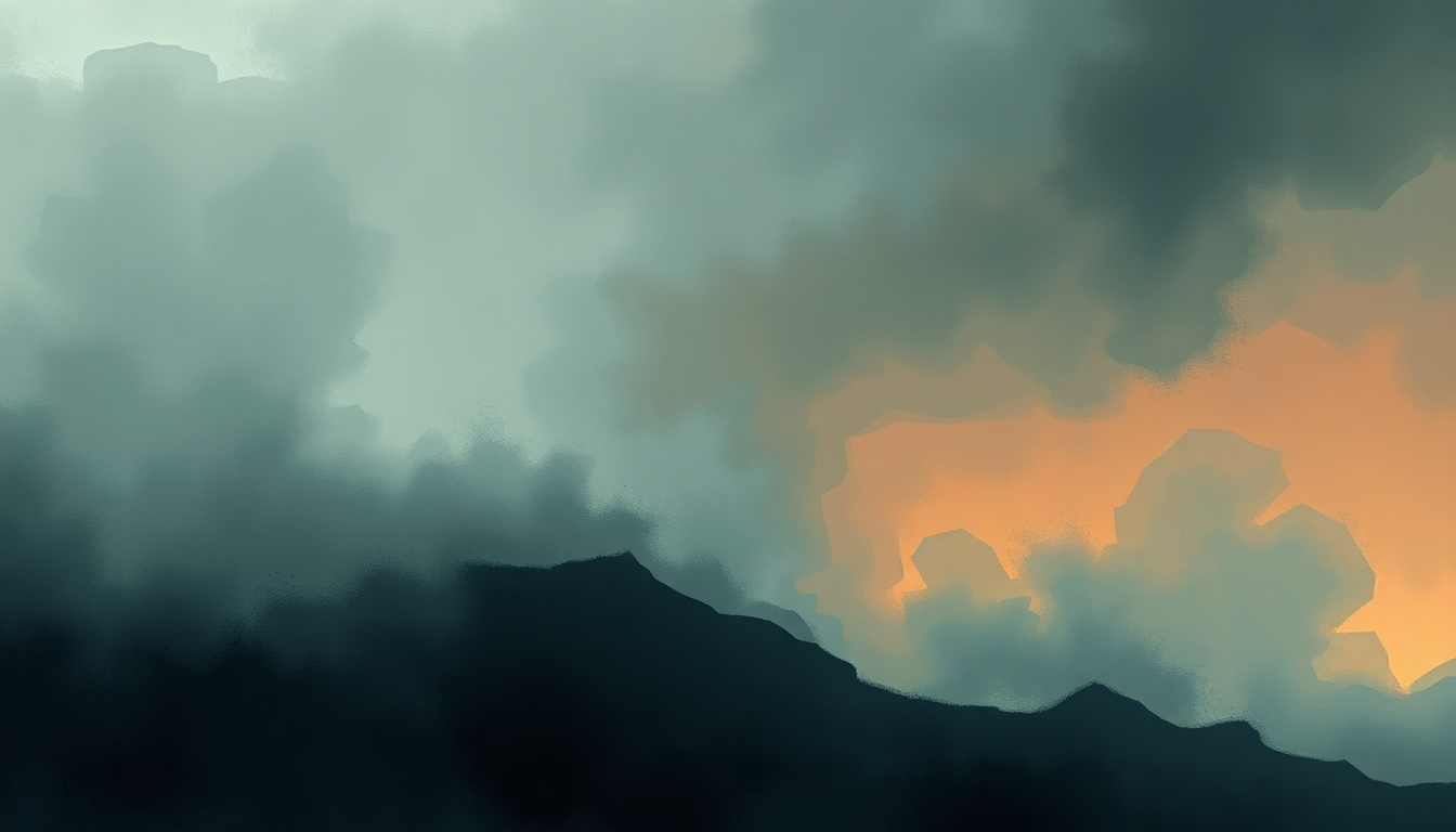 Fan-driven abstract illustration evoking the emotional arc of Cortigiani by Giuseppe Verdi
