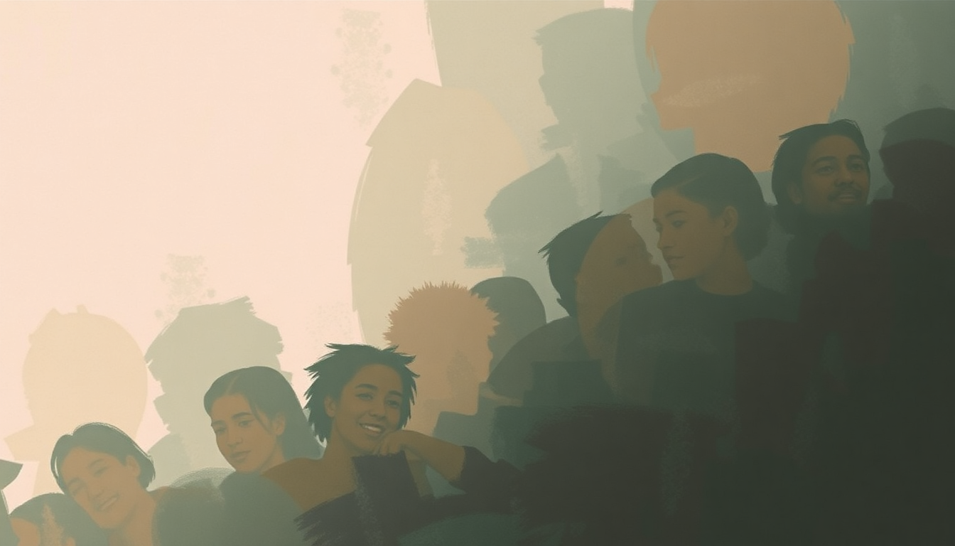 Fan-driven abstract illustration evoking the emotional arc of Coulibaly by Amadou and Mariam