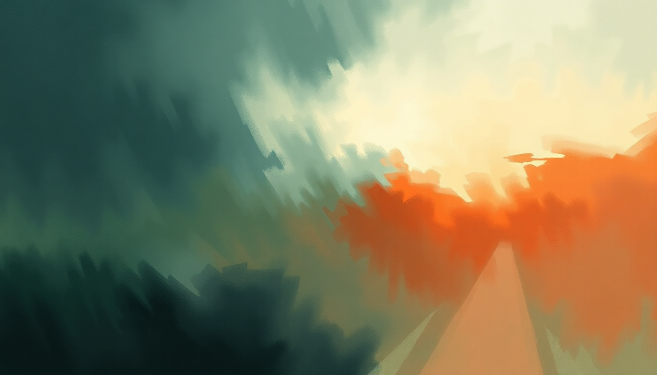 Fan-driven abstract illustration evoking the emotional arc of Coward by Hans Zimmer
