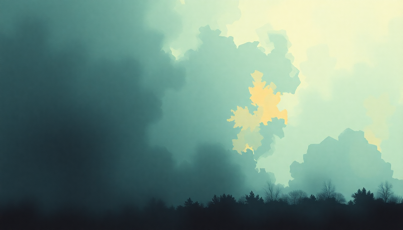Fan-driven abstract illustration evoking the emotional arc of Cowboy Dan by Modest Mouse