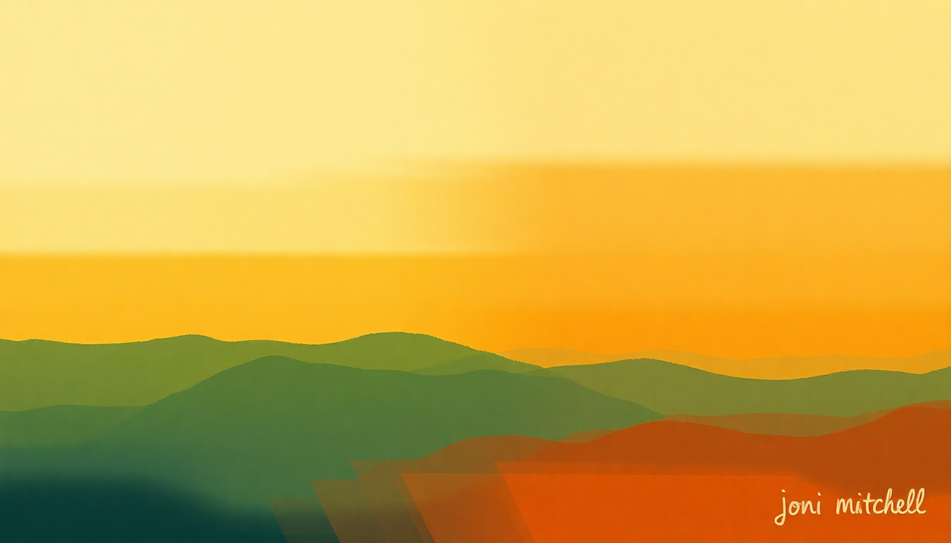 Fan-driven abstract illustration evoking the emotional arc of Coyote by Joni Mitchell