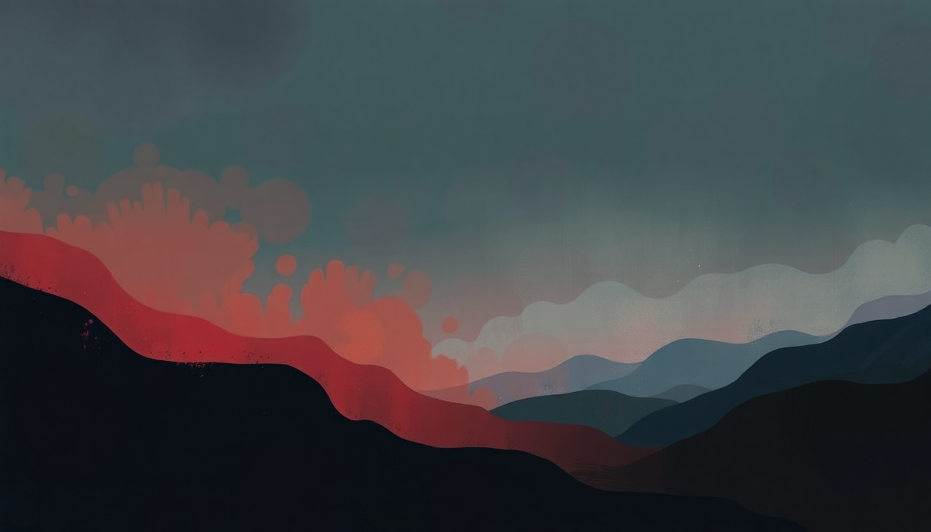 Fan-driven abstract illustration evoking the emotional arc of Crashed into Love by Spandau Ballet
