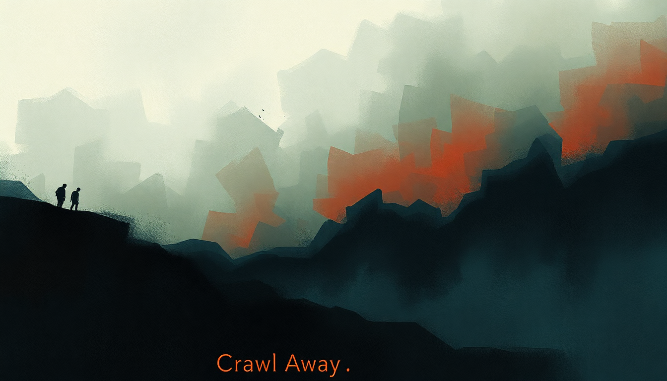 Fan-driven abstract illustration evoking the emotional arc of Crawl Away by Tool