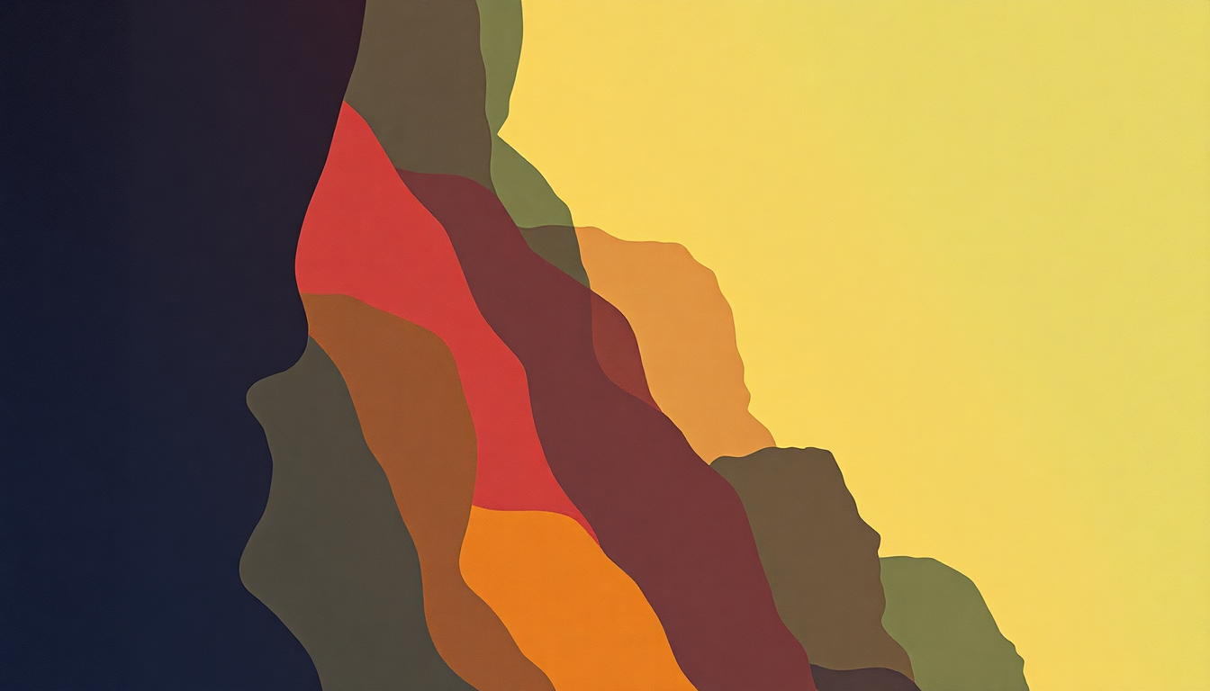 Fan-driven abstract illustration evoking the emotional arc of Credit by Tower of Power