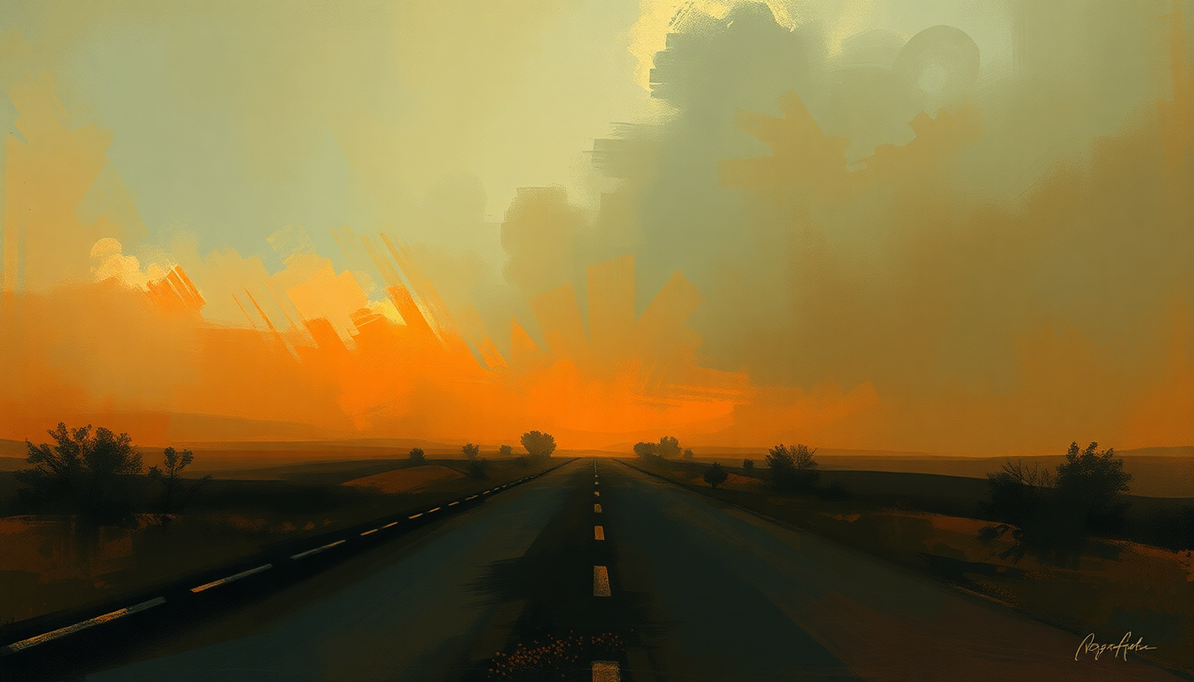 Fan-driven abstract illustration evoking the emotional arc of Crossroads by Cream