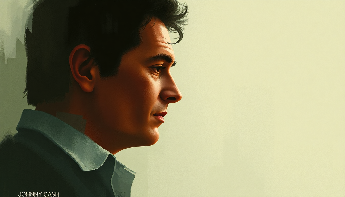 Fan-driven abstract illustration evoking the emotional arc of Cry by Johnny Cash