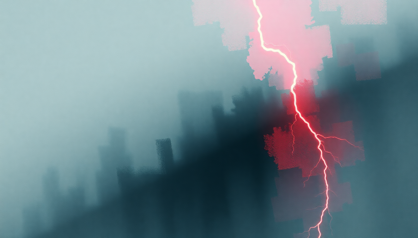 Fan-driven abstract illustration evoking the emotional arc of Crying Lightning by Arctic Monkeys