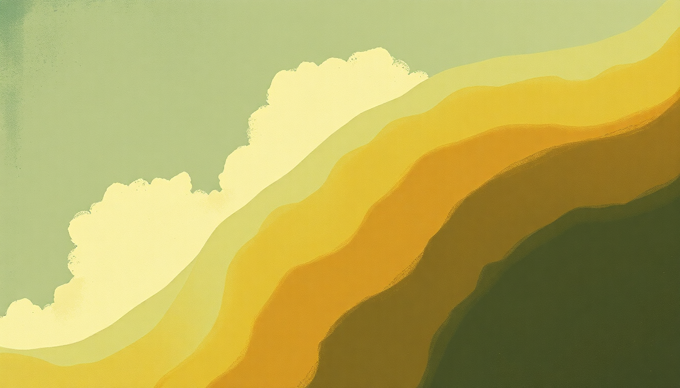 Fan-driven abstract illustration evoking the emotional arc of Crystal Blues by Country Joe and the Fish