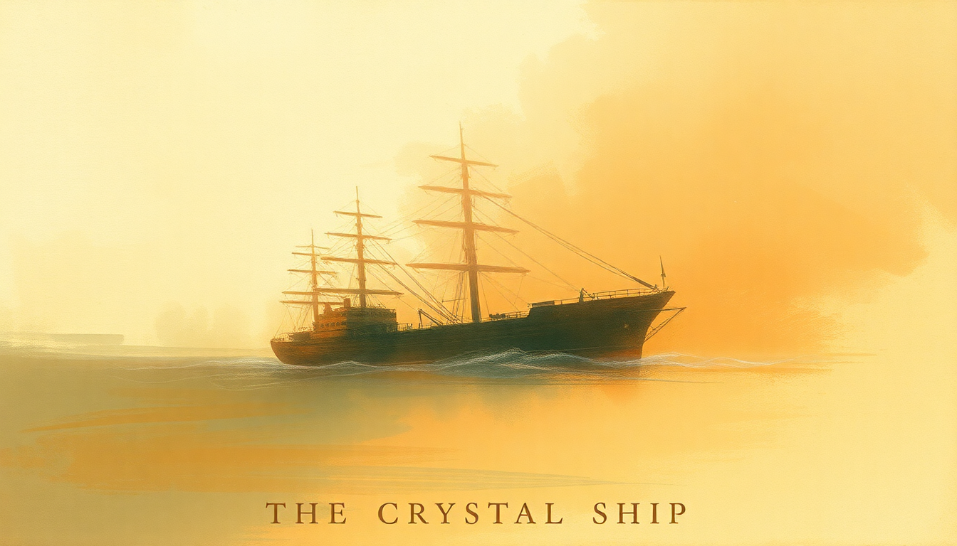 Fan-driven abstract illustration evoking the emotional arc of Crystal Ship by The Doors