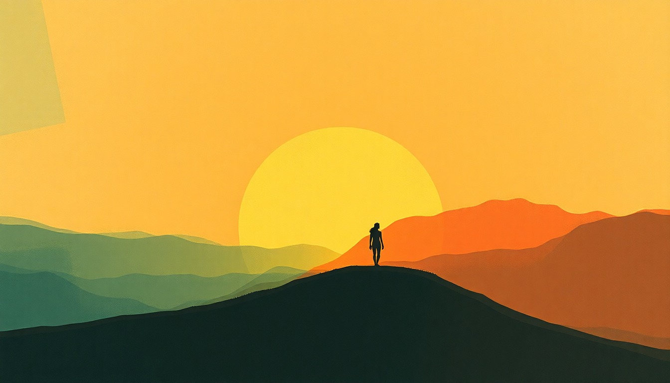 Fan-driven abstract illustration evoking the emotional arc of Cuando Tenga la Tierra by Mercedes Sosa