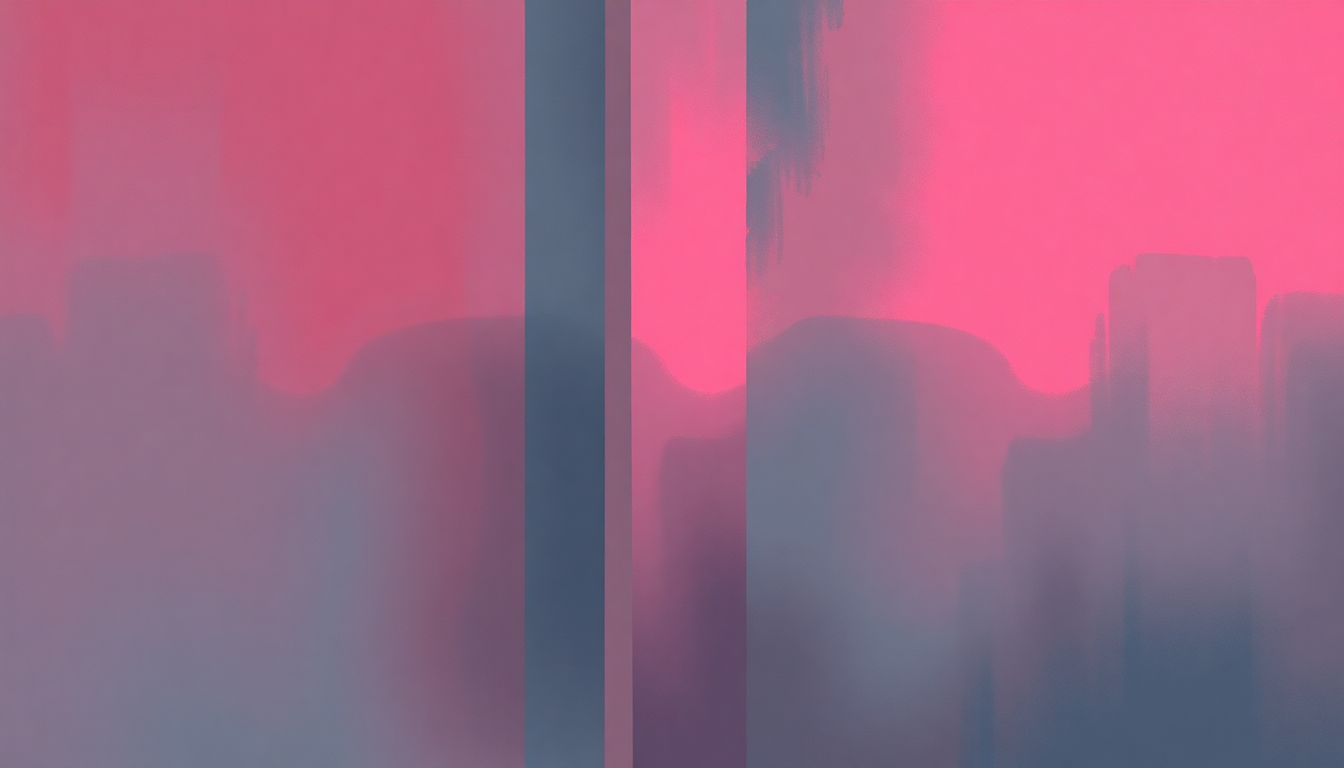 Fan-driven abstract illustration evoking the emotional arc of Cupid Come by My Bloody Valentine