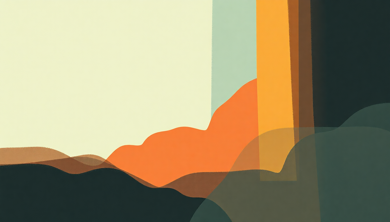 Fan-driven abstract illustration evoking the emotional arc of Curtains by Ed Sheeran