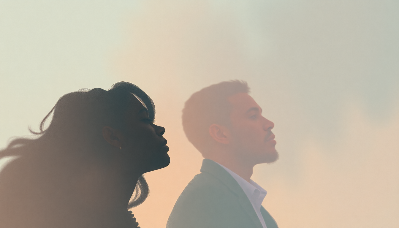 Fan-driven abstract illustration evoking the emotional arc of Customer by Raheem DeVaughn