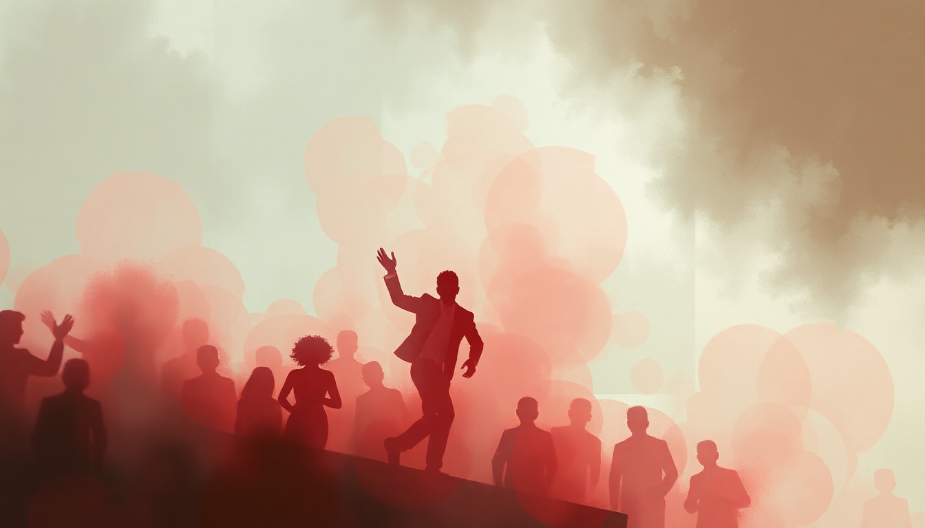 Fan-driven abstract illustration evoking the emotional arc of Dancemania by Tito Puente
