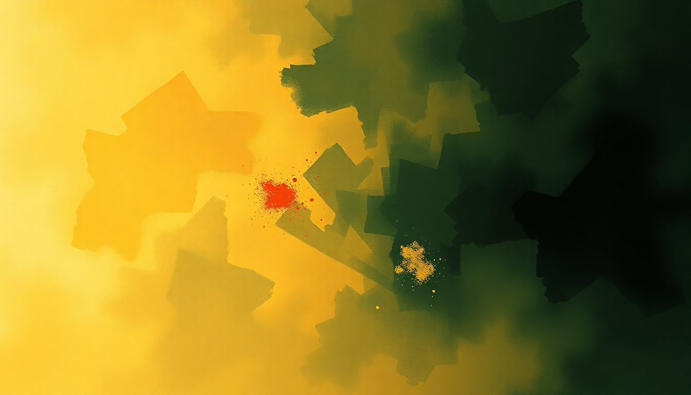 Fan-driven abstract illustration evoking the emotional arc of Theme from a Symphony (Variation One) by Ornette Coleman