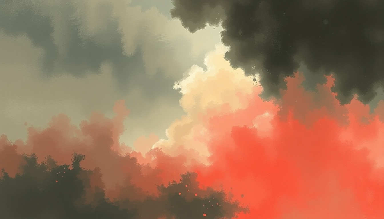 Fan-driven abstract illustration evoking the emotional arc of Danger by BTS