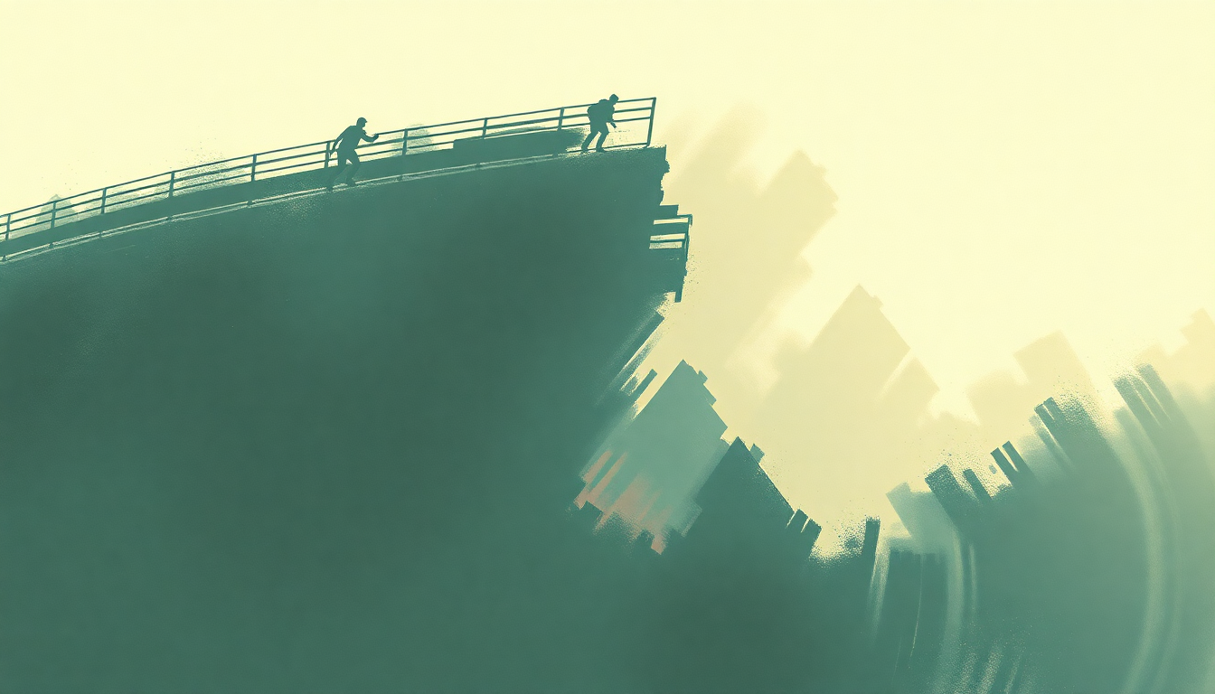 Fan-driven abstract illustration evoking the emotional arc of DARE by Gorillaz