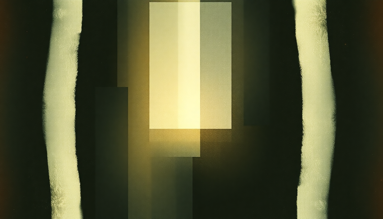 Fan-driven abstract illustration evoking the emotional arc of Dark and Long by Underworld