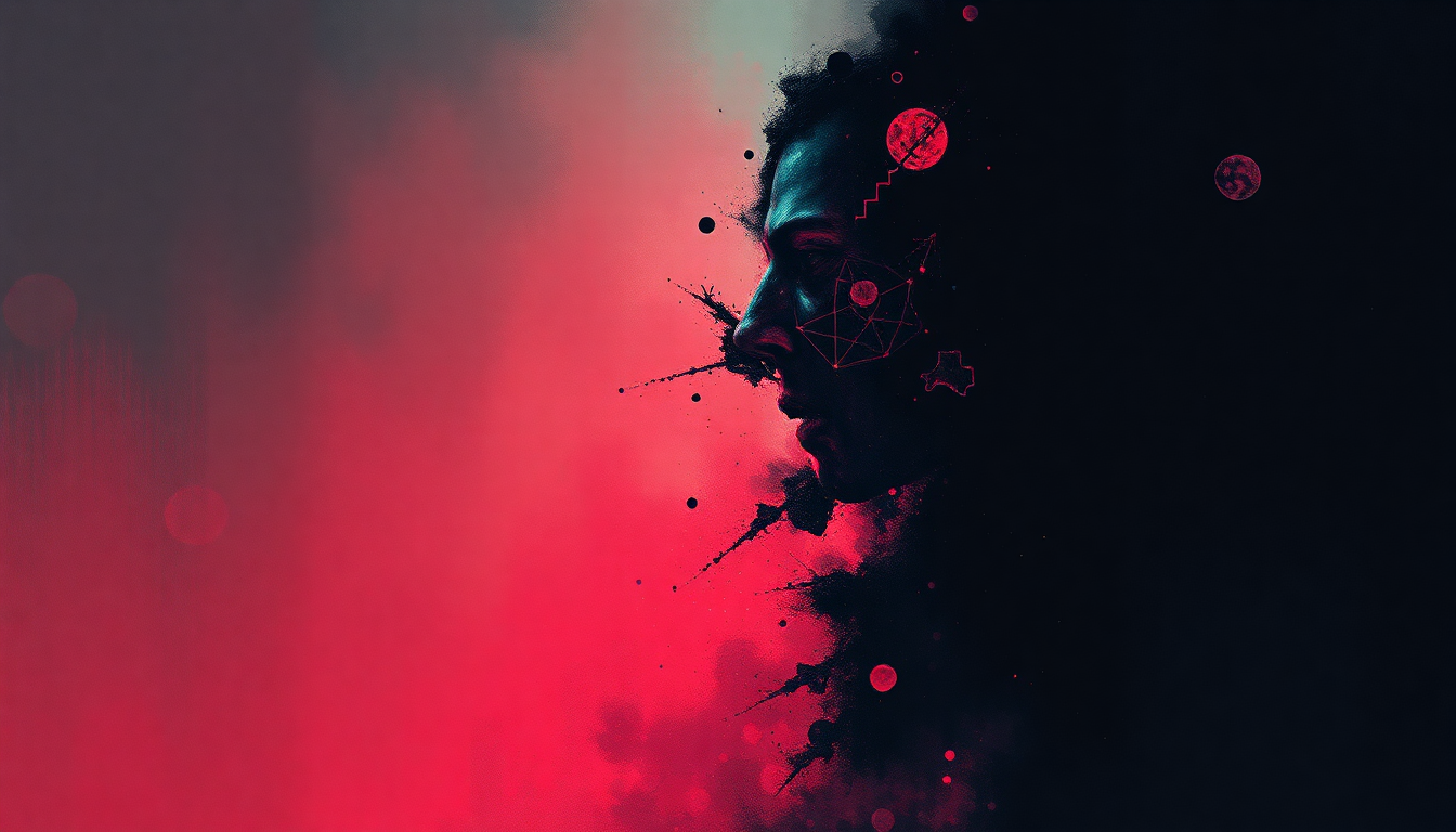 Fan-driven abstract illustration evoking the emotional arc of Scary Monsters (And Super Creeps) by David Bowie