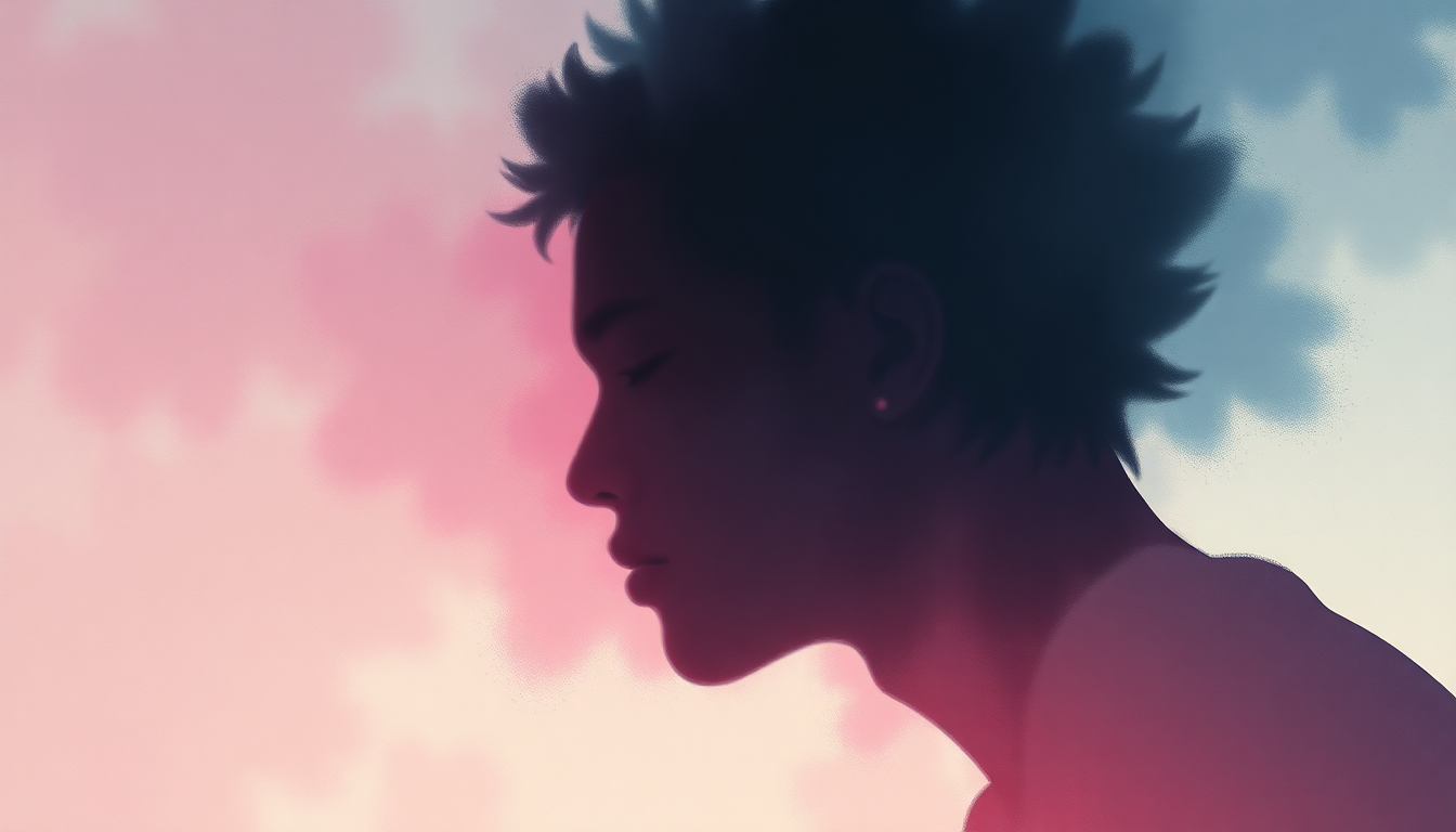 Fan-driven abstract illustration evoking the emotional arc of Day 'n' Nite by Kid Cudi