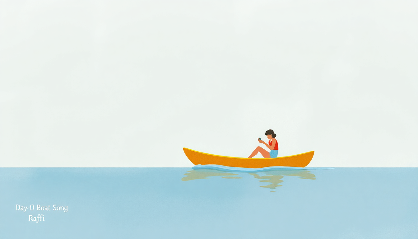 Fan-driven abstract illustration evoking the emotional arc of Day-O (The Banana Boat Song) by Raffi