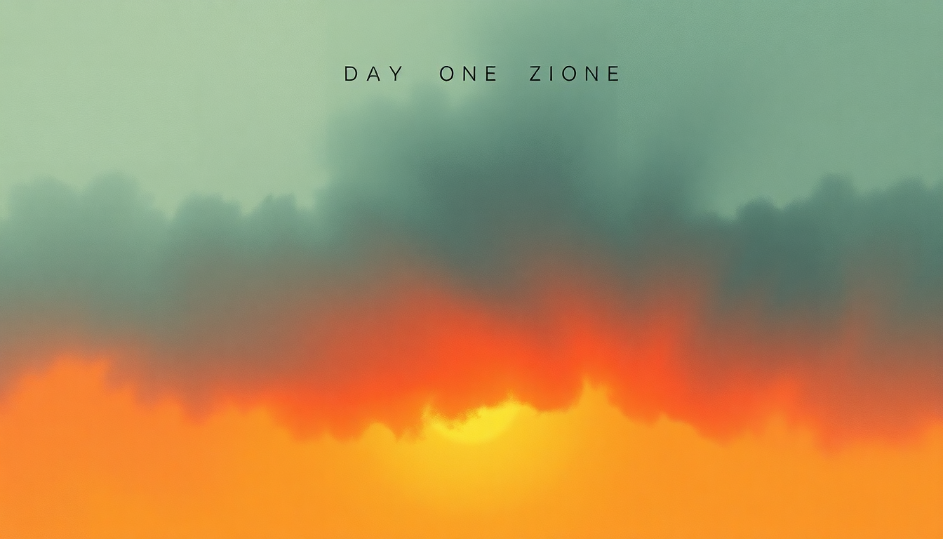 Fan-driven abstract illustration evoking the emotional arc of Day One by Hans Zimmer