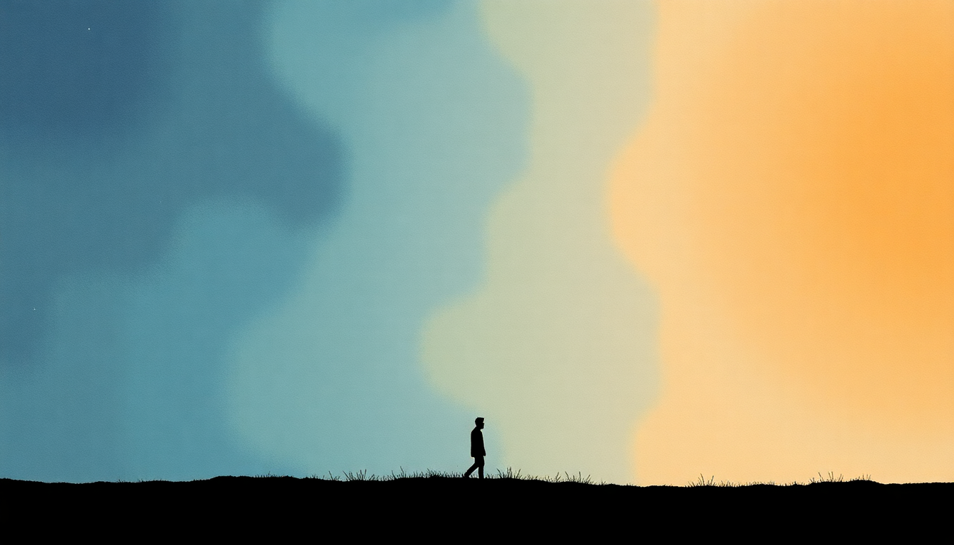 Fan-driven abstract illustration evoking the emotional arc of Daysleeper by R.E.M.
