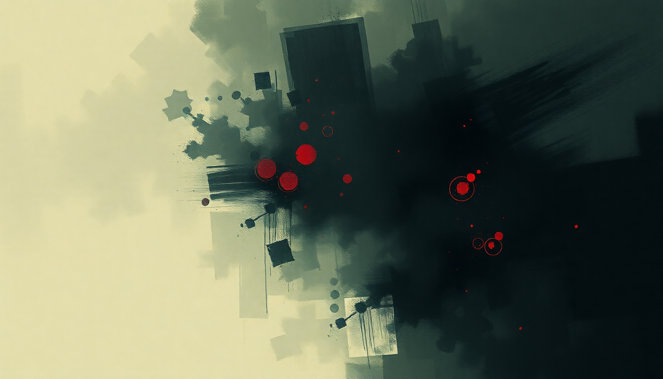 Fan-driven abstract illustration evoking the emotional arc of Dead Wrong by The Notorious B.I.G.