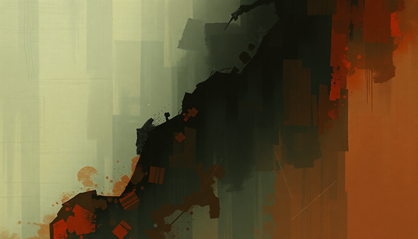 Fan-driven abstract illustration evoking the emotional arc of Death or Glory by Iron Maiden