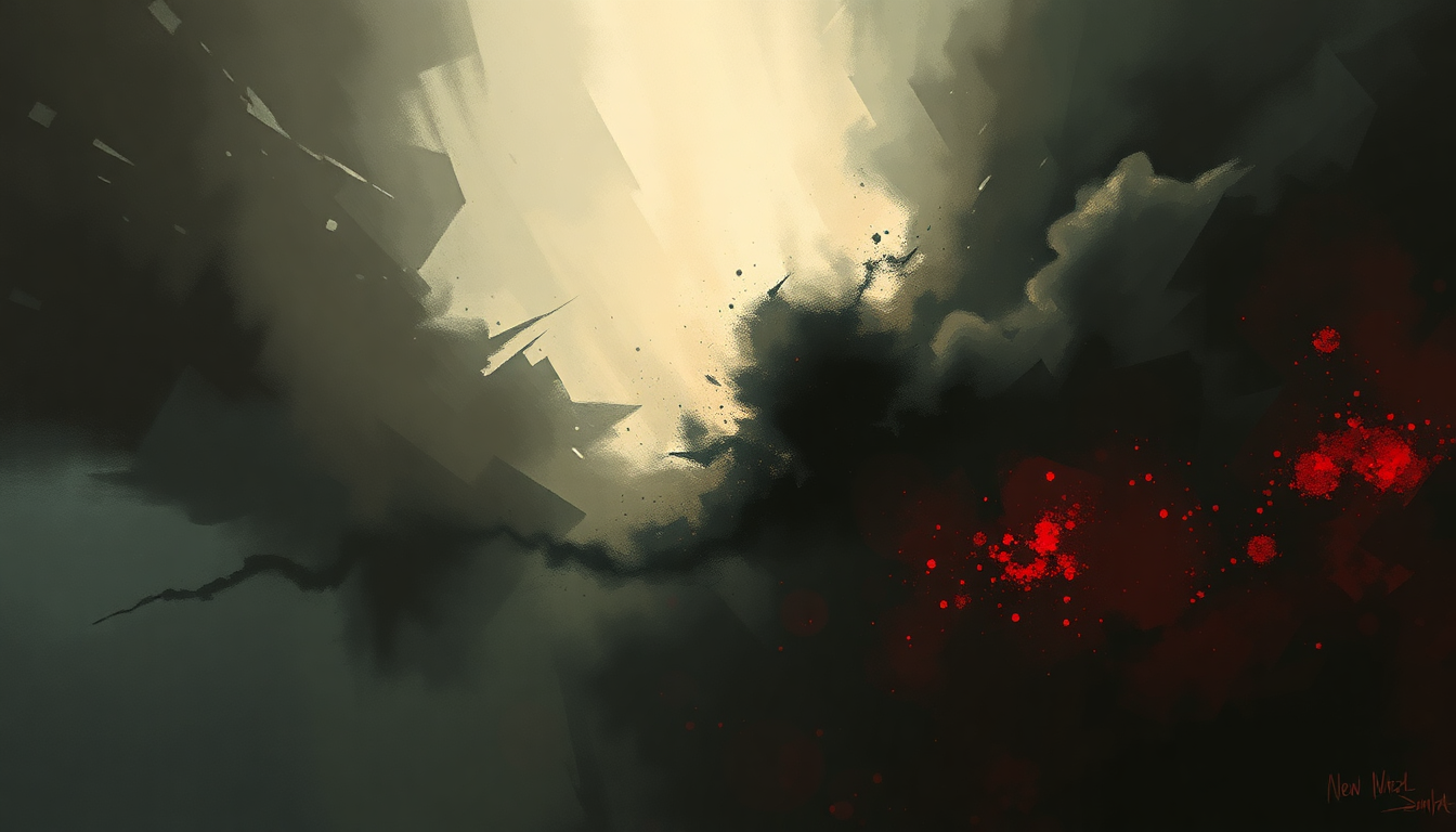 Fan-driven abstract illustration evoking the emotional arc of Demonoid Phenomenon by Rob Zombie