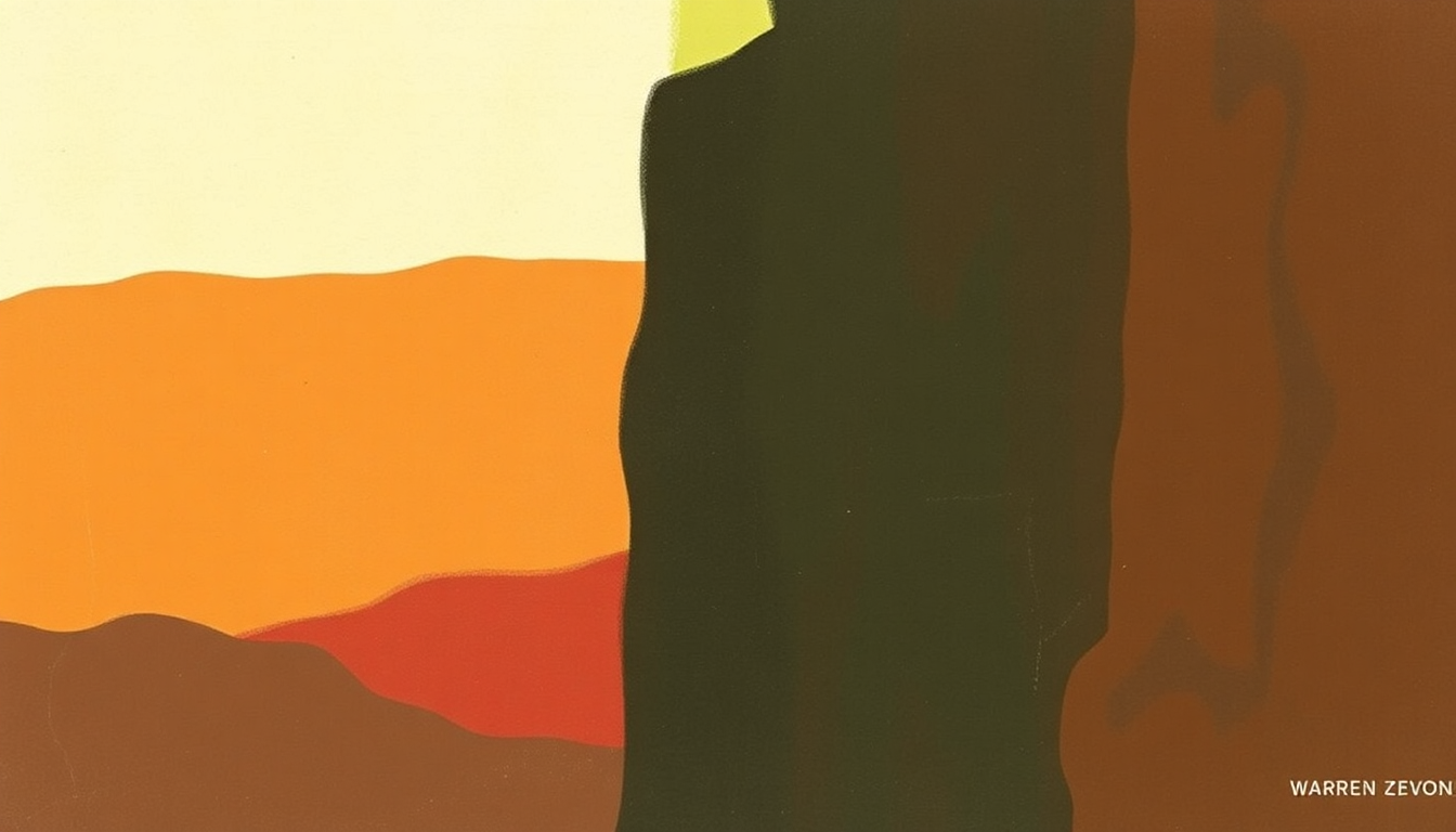 Fan-driven abstract illustration evoking the emotional arc of Desperados Under the Eaves by Warren Zevon