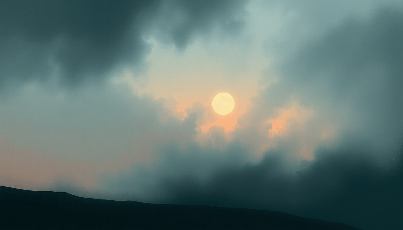 Fan-driven abstract illustration evoking the emotional arc of Detach by Hans Zimmer