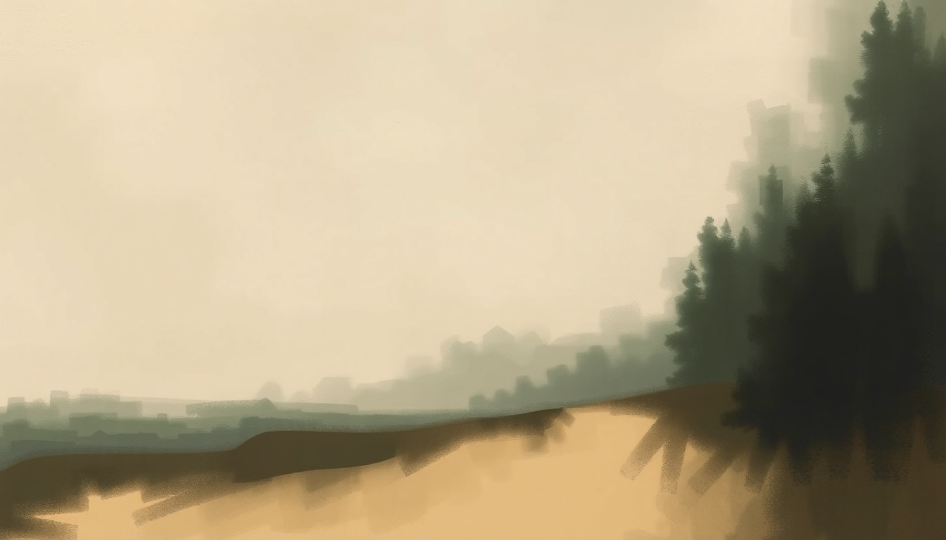 Fan-driven abstract illustration evoking the emotional arc of Detour Ahead by Bill Evans