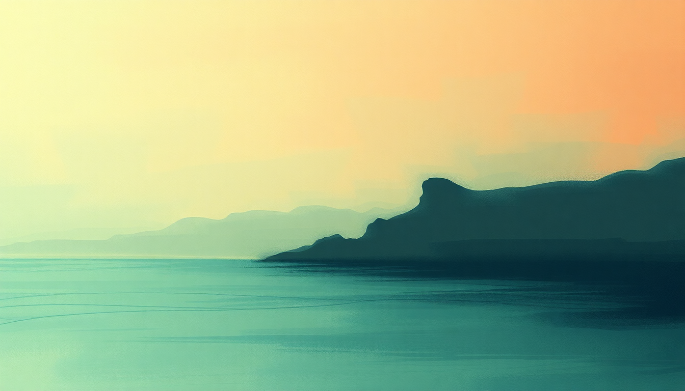 Fan-driven abstract illustration evoking the emotional arc of Di Provenza il mar by Giuseppe Verdi