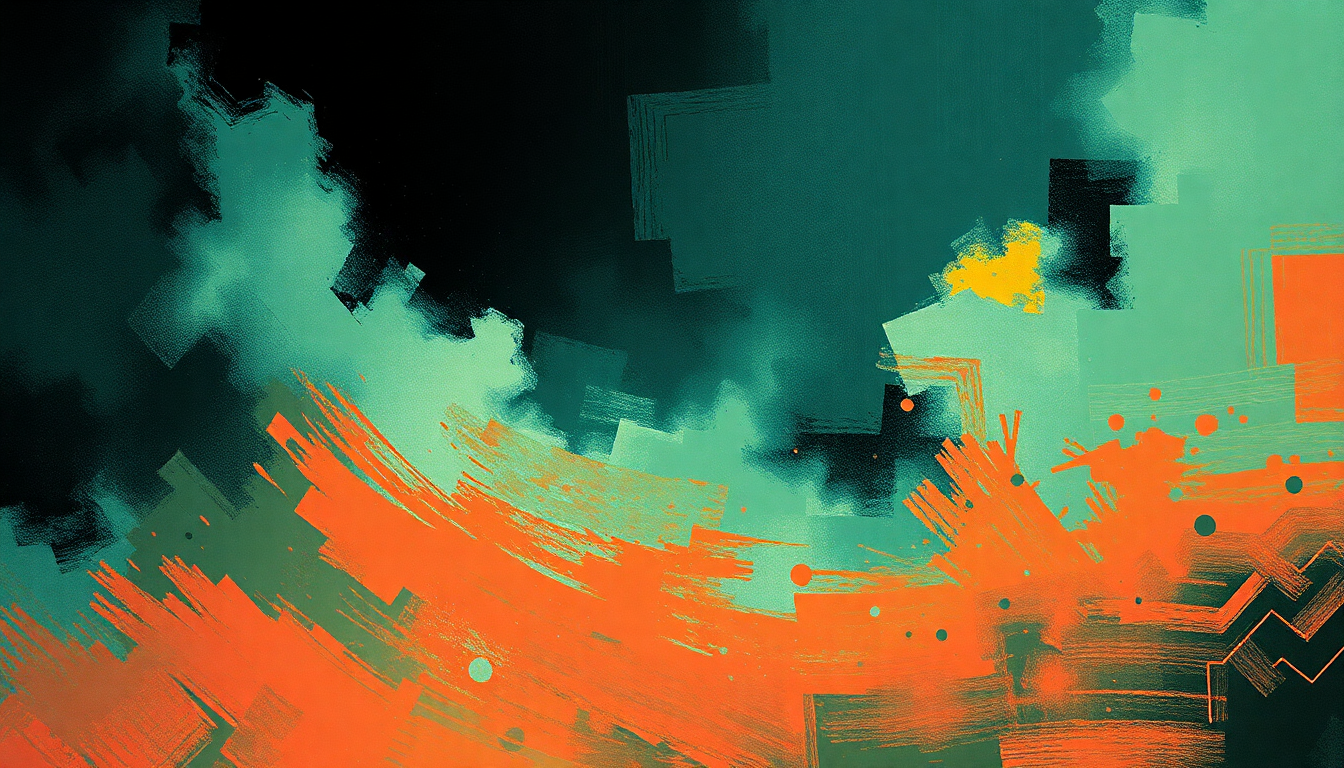 Fan-driven abstract illustration evoking the emotional arc of Digeridoo by Aphex Twin