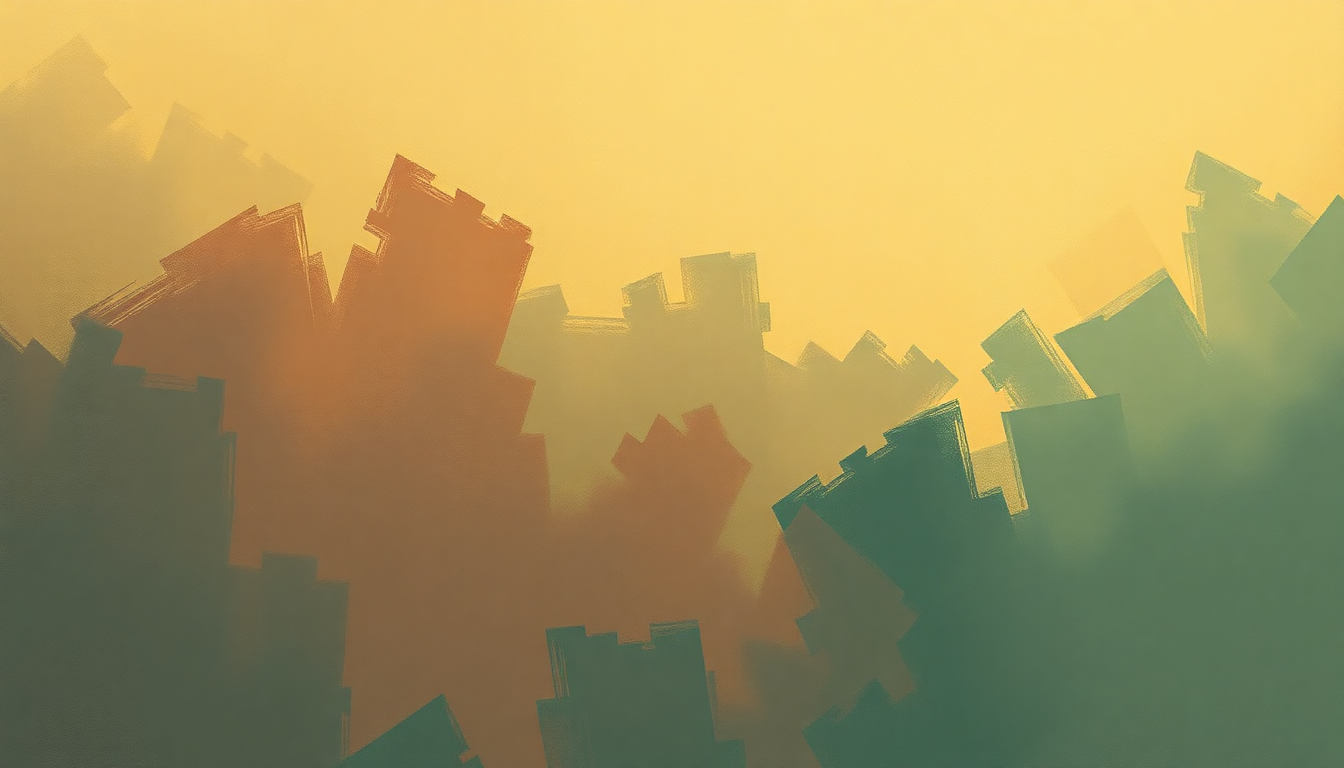 Fan-driven abstract illustration evoking the emotional arc of Didn't It Rain by Mahalia Jackson