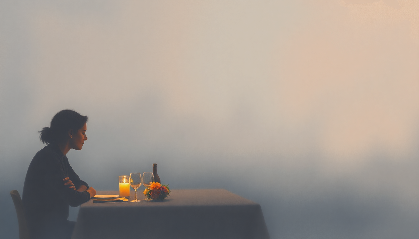 Fan-driven abstract illustration evoking the emotional arc of Dinner with Friends by Kacey Musgraves